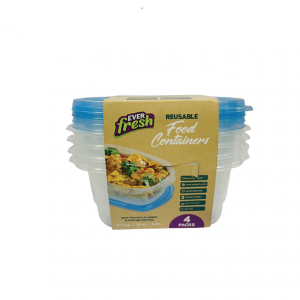 4Pcs Rectangle Canister 0.65L