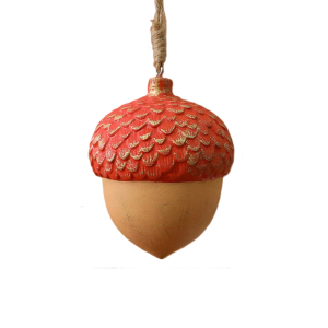 Christmas Tree Decor - Acorn, Wooden, 8*13Cm, Red - Wt002