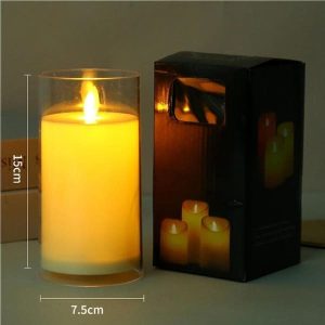 Christmas Home Decor - Led Candle, Swinging Flame 7.5X15Cm - Cd002