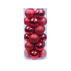 Christmas Tree Decor - Red, Christmas Ball, Diameter:60Mm, 24Pcs Per Set - Bl001