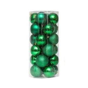 Christmas Tree Decor - Dark Green, Christmas Ball, Diameter:60Mm, 24Pcs Per Set - Bl006